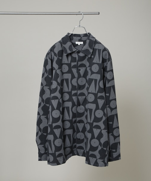 NORMANBROS別注 プリントワッフルシャツ 長袖