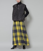 起毛チェックタックフレアスカート