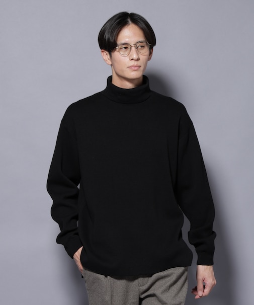 ミラノリブ ワイドタートルネックニット