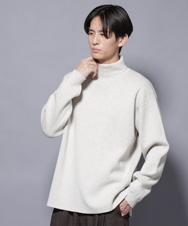 ミラノリブ ワイドタートルネックニット