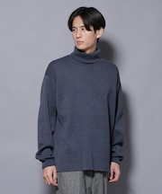 ミラノリブ ワイドタートルネックニット