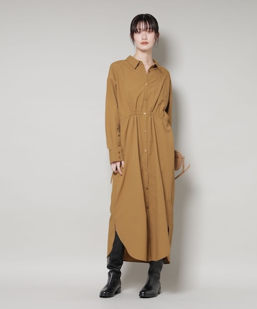 ナイロンタッサードロストシャツワンピース