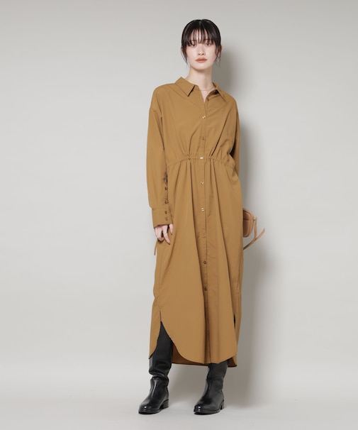 ナイロンタッサードロストシャツワンピース