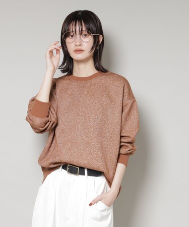 ラメ裏毛トップス