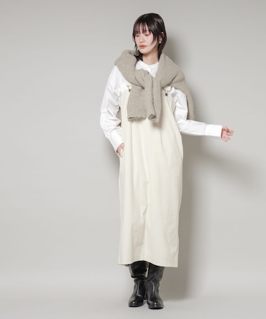 ストレッチ起毛ジャンパースカート(セットアップ可)