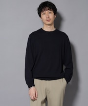 カシミヤミックスクルーネックニット