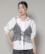 フロントリボンキャミソールビスチェ