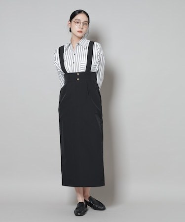 サスペンダー付きIラインジャンパースカート