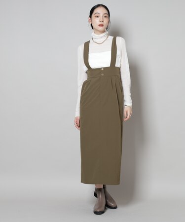 サスペンダー付きIラインジャンパースカート