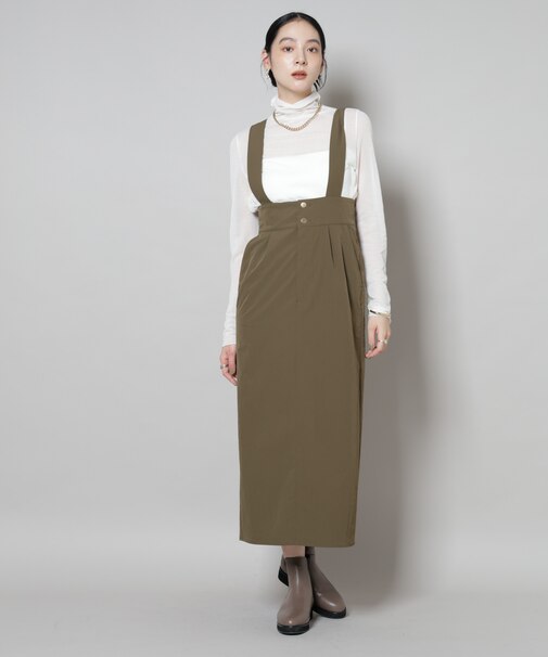 サスペンダー付きIラインジャンパースカート