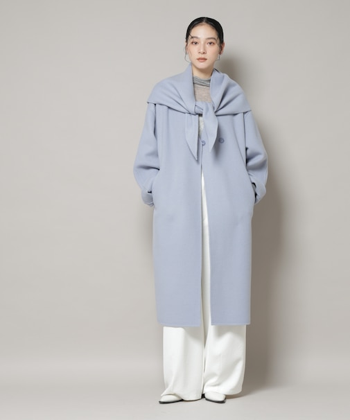 SUPER110blend リバーノーカラーロングコート