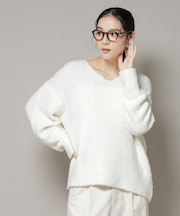 ウールフェザーVネックニットプルオーバー