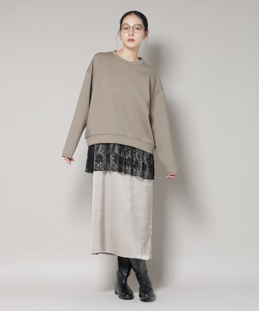 レースレイヤードセットワンピース