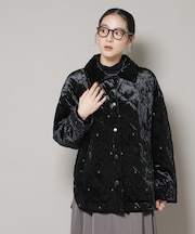 ベロアキルト刺繍ブルゾン