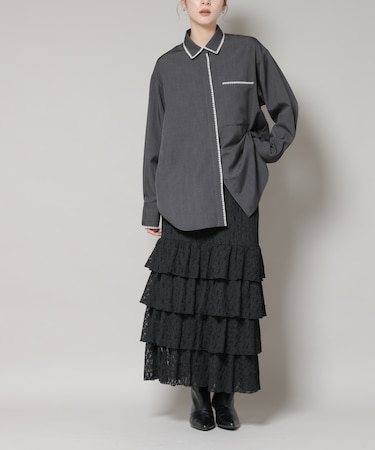 ティアードフリルレーススカート