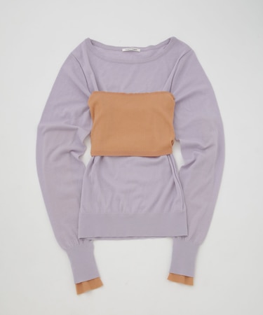 CURRENTAGE/FARBE バイカラーセットニット