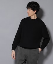 コットンMIXバルキーモックネックニット