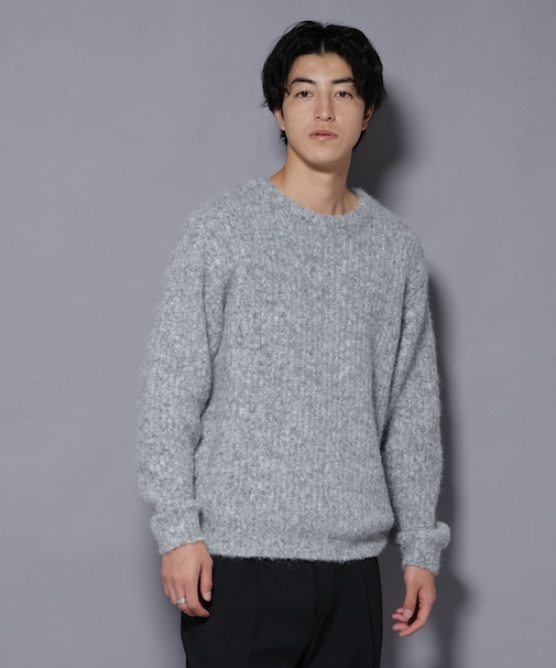 ウールミックスローゲージニット