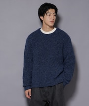 ウールミックスローゲージニット