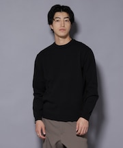 ダブルフェイスストレッチモックネックニット