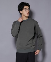 ダブルフェイスストレッチモックネックニット