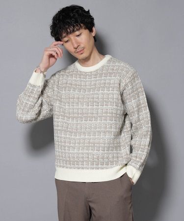 ツイードジャガードニット