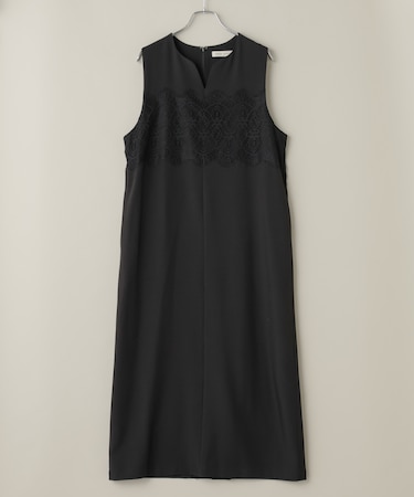 レース切り替えノースリーブワンピース