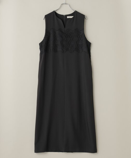 レース切り替えノースリーブワンピース