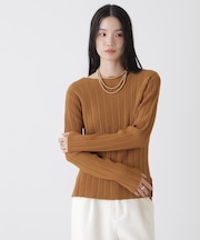 プリーツニットボートネックトップス(セットアップ可)