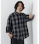 ビッグドレープチェックシャツ 長袖