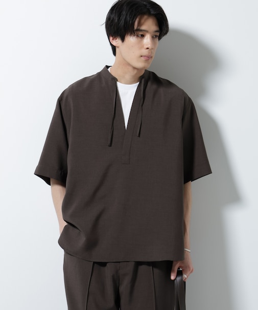 メランジドライプルオーバーシャツ（セットアップ可）