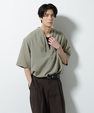 メランジドライプルオーバーシャツ(セットアップ可)