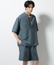 メランジドライプルオーバーシャツ（セットアップ可）