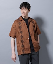 エンブロイダリー オープンカラーシャツ