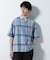 Fabric by INDIA オールドライクマドラスチェックシャツ 半袖