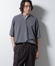 ハイゲージマイクロボーダーニットポロ