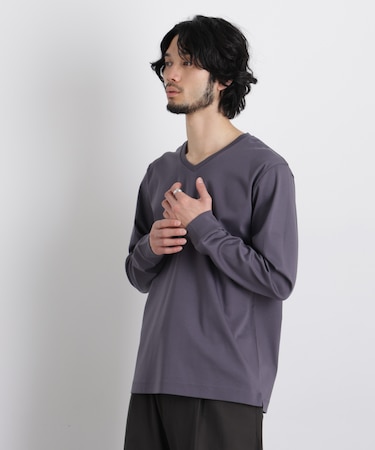 アンチスメルVネックTシャツ 長袖