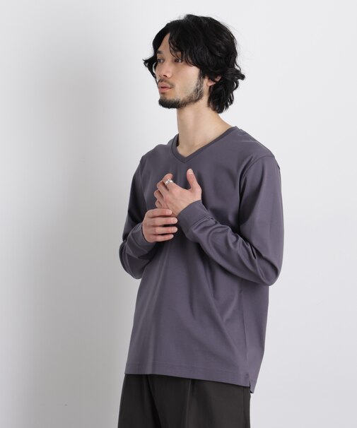 アンチスメルVネックTシャツ 長袖