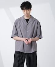 「大人のワイドシャツ」オープンカラー 半袖