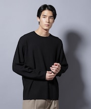 CICA&UVカット リブニットクルーネック