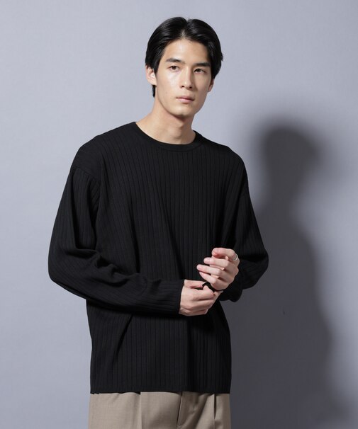 CICA&UVカット リブニットクルーネック