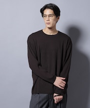 CICA&UVカット リブニットクルーネック