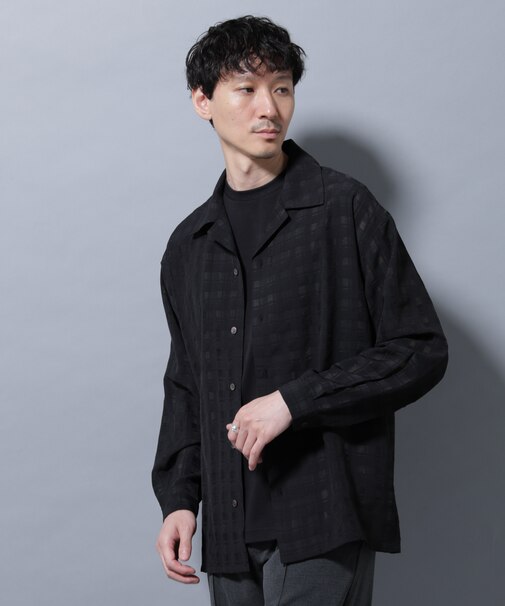 シースルーチェックシャツ 長袖