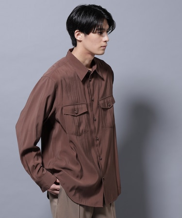 ヴィンテージライクレーヨンフィブリルシャツ