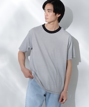 Anti Soaked(R)  汗染み防止 ボーダーミドルシルエットTシャツ