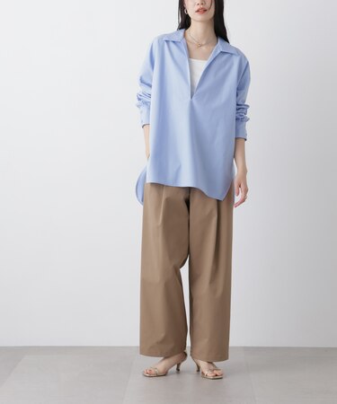 ツイルストレッチワンタックパンツ