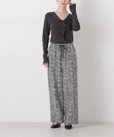 カットツイードドロストワイドパンツ(セットアップ可)