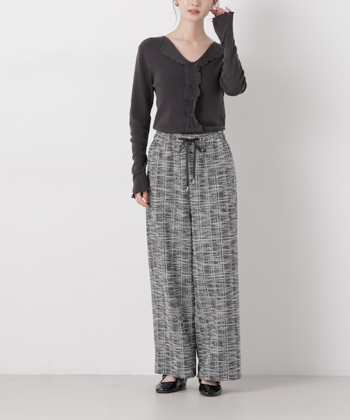 カットツイードドロストワイドパンツ(セットアップ可)