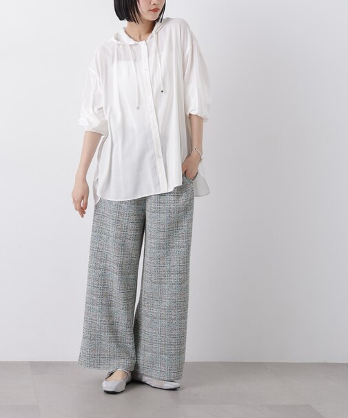 カットツイードドロストワイドパンツ(セットアップ可)