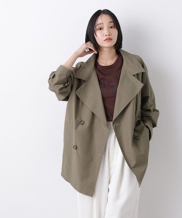 撥水&花粉ガード ショートトレンチコート